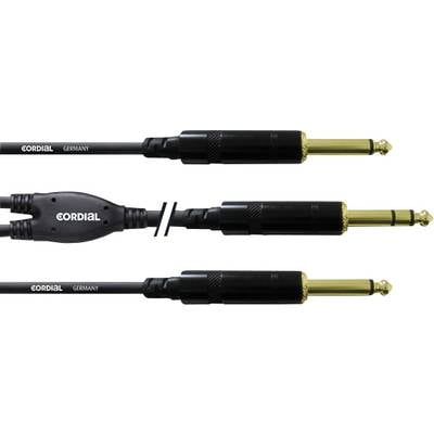 Cordial  Audio Y-Kabel [1x Klinkenstecker 6.35 mm - 2x Klinkenstecker 6.35 mm] 3.00 m Schwarz