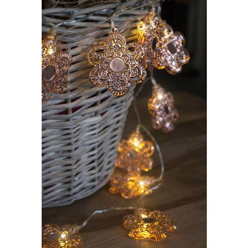 Konstsmide 3144-603 Motiv-Lichterkette Blüten Innen batteriebetrieben Warmweiß Beleuchtete Länge: 0.9 m