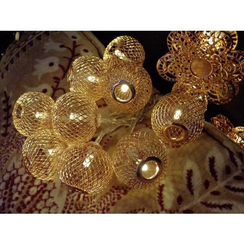 Konstsmide 3145-603 Motiv-Lichterkette Kugel Innen batteriebetrieben Anzahl Leuchtmittel 10 Warmweiß Beleuchtete Länge: ...