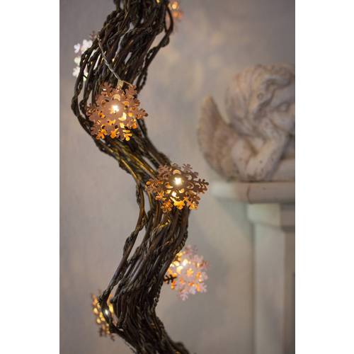 Konstsmide 3146-603 Motiv-Lichterkette Schneeflocke Innen batteriebetrieben Anzahl Leuchtmittel 10 Warmweiß Beleuchtete ...