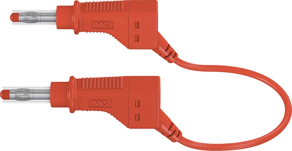 MULTICONTACT Sicherheits-Messleitung [ Lamellenstecker 4 mm - Lamellenstecker 4 mm] 0.50 m Rot Multi