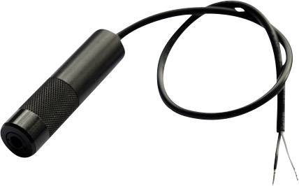 Schwarzer zylindrischer Sensor mit Kabel und Drahtenden, geeignet für elektronische Anwendungen.