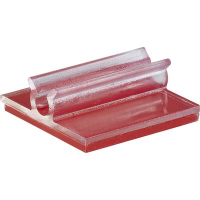 Ein roter Acrylhalter mit gerillter Oberfläche, geeignet zum Präsentieren von Plakaten oder Schildern. Ideal für den Einsatz in Verkaufsflächen.