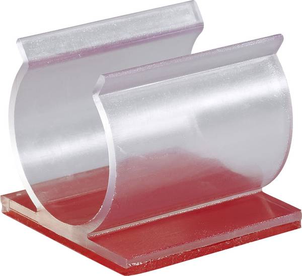 TRU COMPONENTS 93014c471a Befestigungssockel selbstklebend 1386637 Bündel-Ø-Bereich 19.10 mm (max) Transparent 1 St.