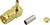 Goldener SMA-Stecker mit abgewinkeltem Anschluss und mitgeliefertem Metallzylinder und Schraubscheibe für Kabelverbindungen.