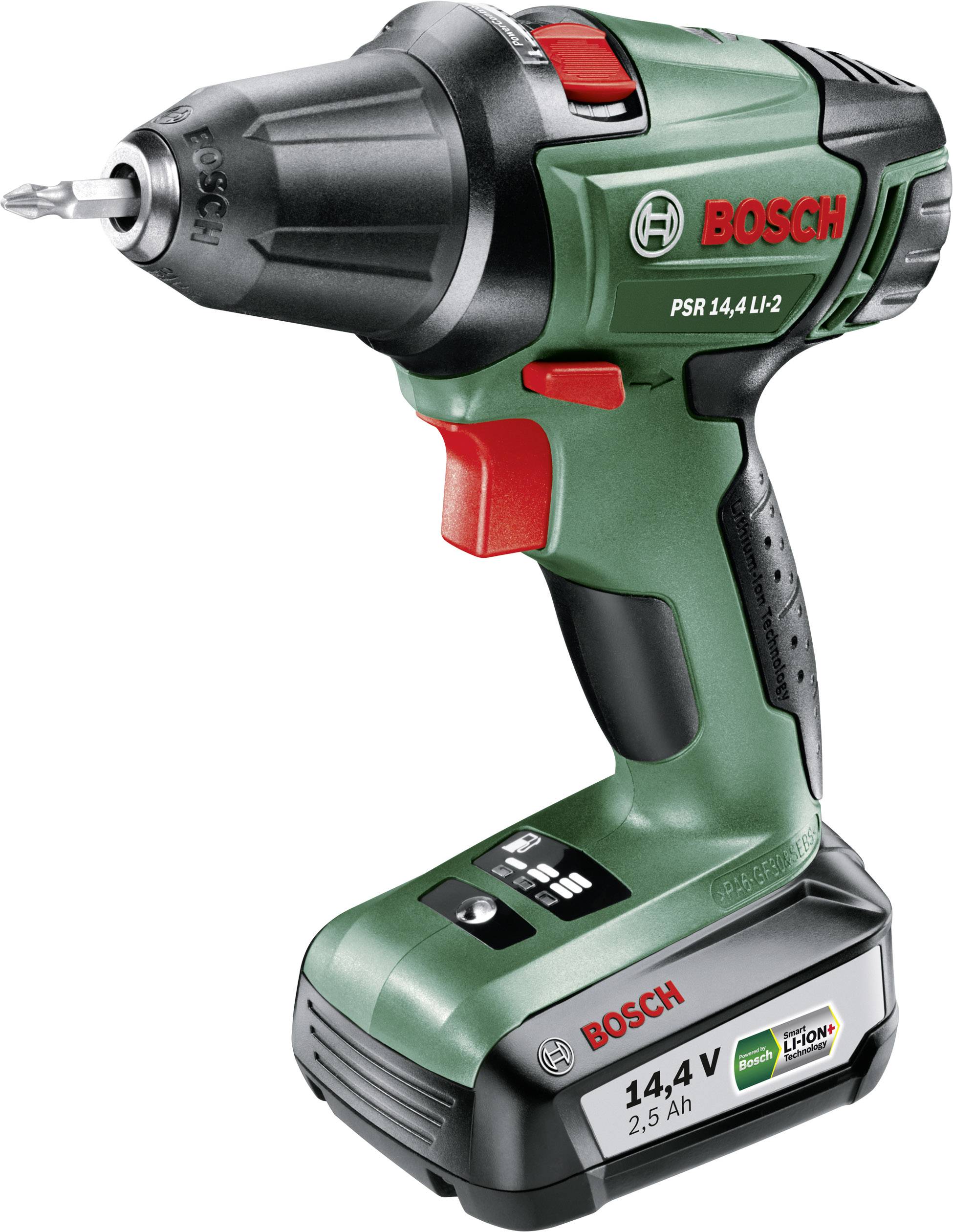 Bosch Home and Garden PSR 14,4 LI 2 Akku Bohrschrauber 14.4 V 2.5 Ah Li Ion inkl. Akku, inkl. Koffer Bosch Home and Garden PSR 14,4 LI 2 Akku Bohrschrauber 14.4 V 2.5 Ah Li Ion inkl. Akku, inkl. Koffer