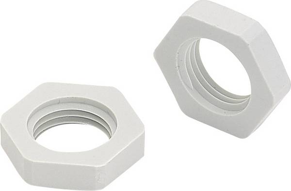 TRU COMPONENTS 52790500 MGMO 32 Gegenmutter halogenfrei  M32   Polyamid Lichtgrau (RAL 7035) 1 St.