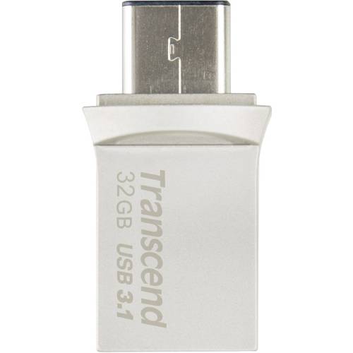 Transcend JetFlash® 890 USB-Zusatzspeicher Smartphone/Tablet Silber 32 GB USB-A (USB 3.2 Gen 2), USB-C®