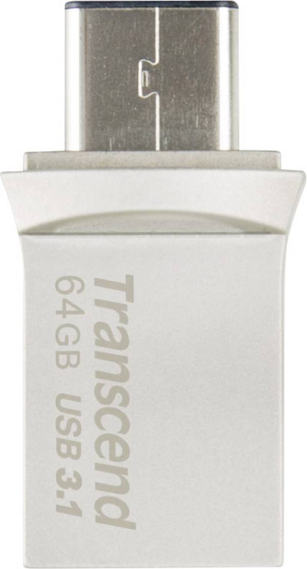 Transcend JetFlash® 890 USB-Zusatzspeicher Smartphone/Tablet Silber 64 GB USB-A (USB 3.2 Gen 2), USB-C®