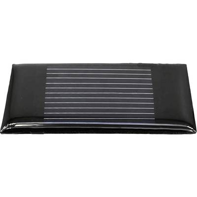 Rechteckiges, schwarzes Solarpanel mit parallelen, weißen Linien, die gleichmäßige Abschnitte bilden. Geeignet für kleine Geräte.