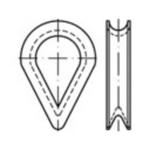 TOOLCRAFT 138933 Kausche 5 mm Stahl galvanisch verzinkt DIN 6899 100 St.