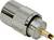 Ein Koaxialstecker mit Metallgehäuse und goldener Spitze, geeignet für den Anschluss von Antennenkabeln oder elektronischen Geräten.