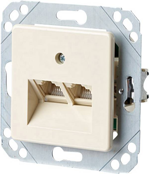 Metz Anschlussdose IAE Design 2x8(4) UPK Cat3 m. Schraubklemme pw 130040111-I Install.Baumaterial