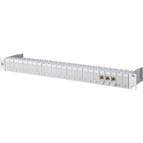 Metz Connect 130B11P0-E 24 Port Netzwerk-Patchpanel 483 mm (19) CAT 6a 1 HE Grau Bestückt