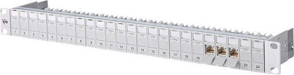 Metz Connect 130B11P0-E 24 Port Netzwerk-Patchpanel 483 mm (19") CAT 6a 1 HE Grau Bestückt