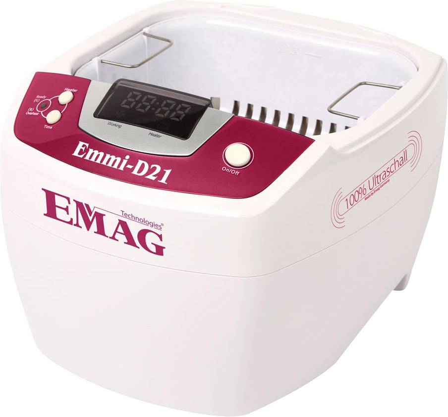 EMAG Ultraschallreiniger mit Heizung 2 l (LxBxT) 160 x 90 x 50 mm Leistungsaufnahme (max.) 80 W Gehä