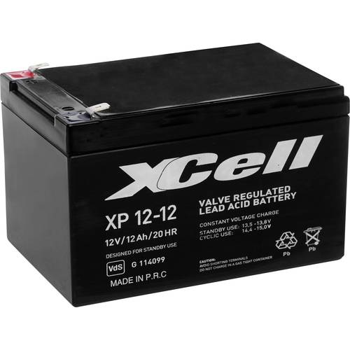 XCell XP1212 XCEXP1212 Bleiakku 12 V 12 Ah Blei-Vlies (AGM) (B x H x T) 151 x 101 x 98 mm Flachstecker 6.35 mm Wartungsf...