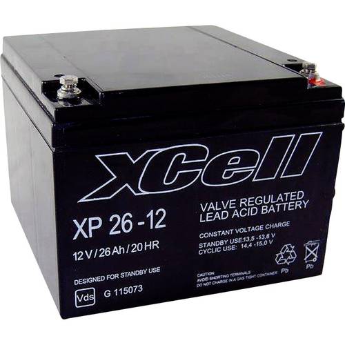 XCell XP2412 XCEXP2612 Bleiakku 12 V 26 Ah Blei-Vlies (AGM) (B x H x T) 165 x 127 x 176 mm M5-Schraubanschluss Wartungsf...