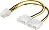 Renkforce Strom Y-Kabel [1x ATX-Stecker 6pol. - 2x IDE-Strom-Stecker 4pol.] 0.15 m Gelb, Schwarz
