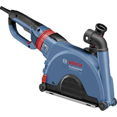 Elektrisches Handwerkzeug von Bosch in Blau, mit Haltegriff und Staubabsaugung. Geeignet für professionelle Bauanwendungen.