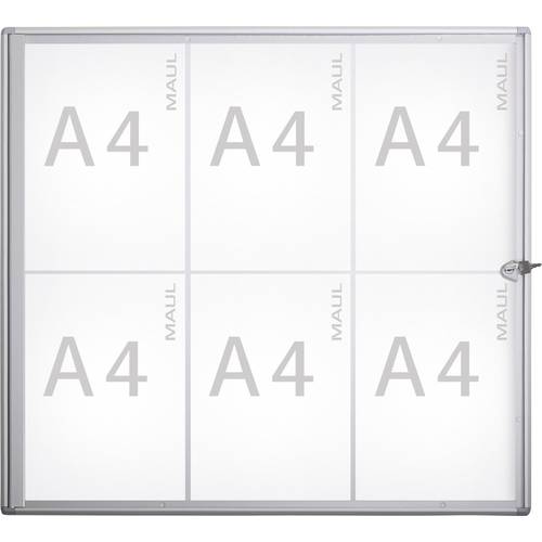 Maul Schaukasten MAULextraslim Verwendung für Papierformat: 6 x DIN A4 Innenbereich 6820608 Aluminium Silber 1 St.