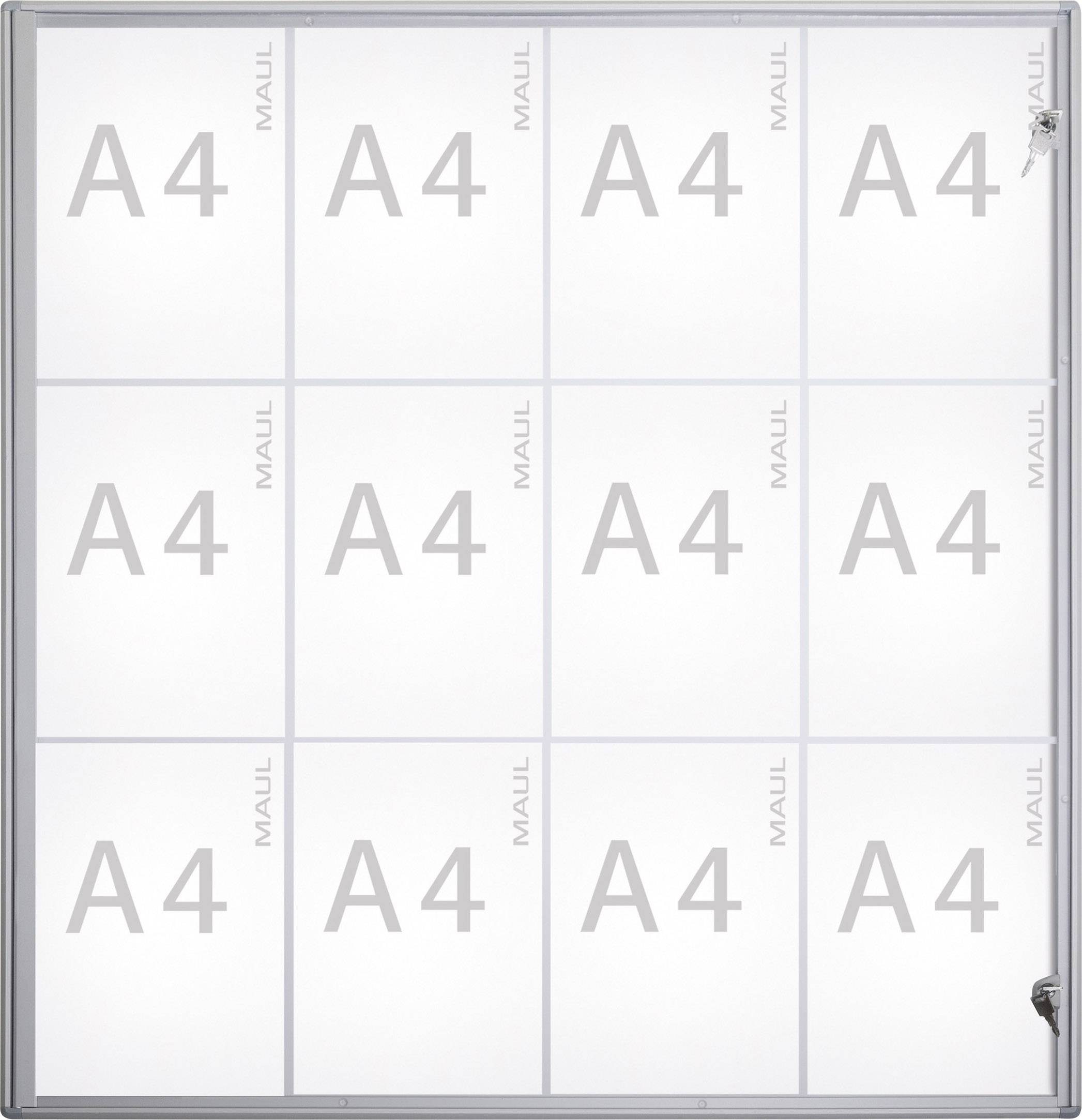Maul Schaukasten MAULextraslim Verwendung für Papierformat: 12 x DIN A4 Innenbereich 6821208 Aluminium Silber 1 St.