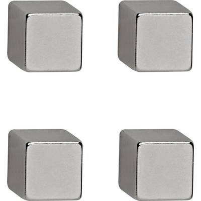 Maul Neodym Magnet  (B x H x T) 10 x 10 x 10 mm Würfel Silber 4 St. 6169296