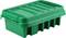 Grüne Kunststoffbox mit Deckel, für Lagerung oder Transport geeignet. Robust und stapelbar, ideal für Ordnung und Schutz von Gegenständen.
