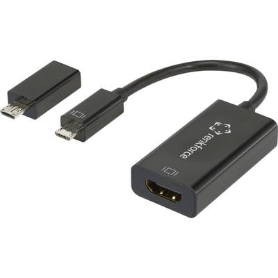 Renkforce RF-4189506 USB / HDMI Adapter [1x USB 2.0 Stecker Micro-B - 1x HDMI-Buchse] Schwarz  10.00 cm
