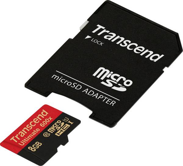 Transcend Ultimate (600x) microSDHC-Karte Industrial 8 GB Class 10, UHS-I inkl. SD-Adapter
