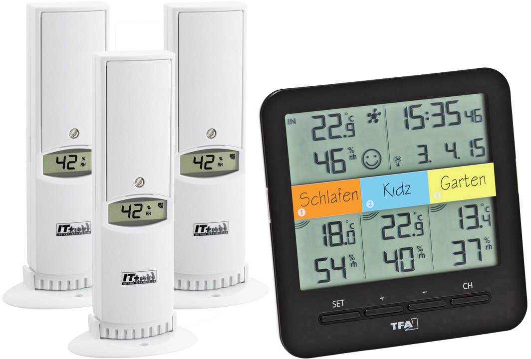 TFA-DOSTMANN Weatherhub SmartHome System Klima@Home Funk-Thermo-/Hygrometer Schwarz