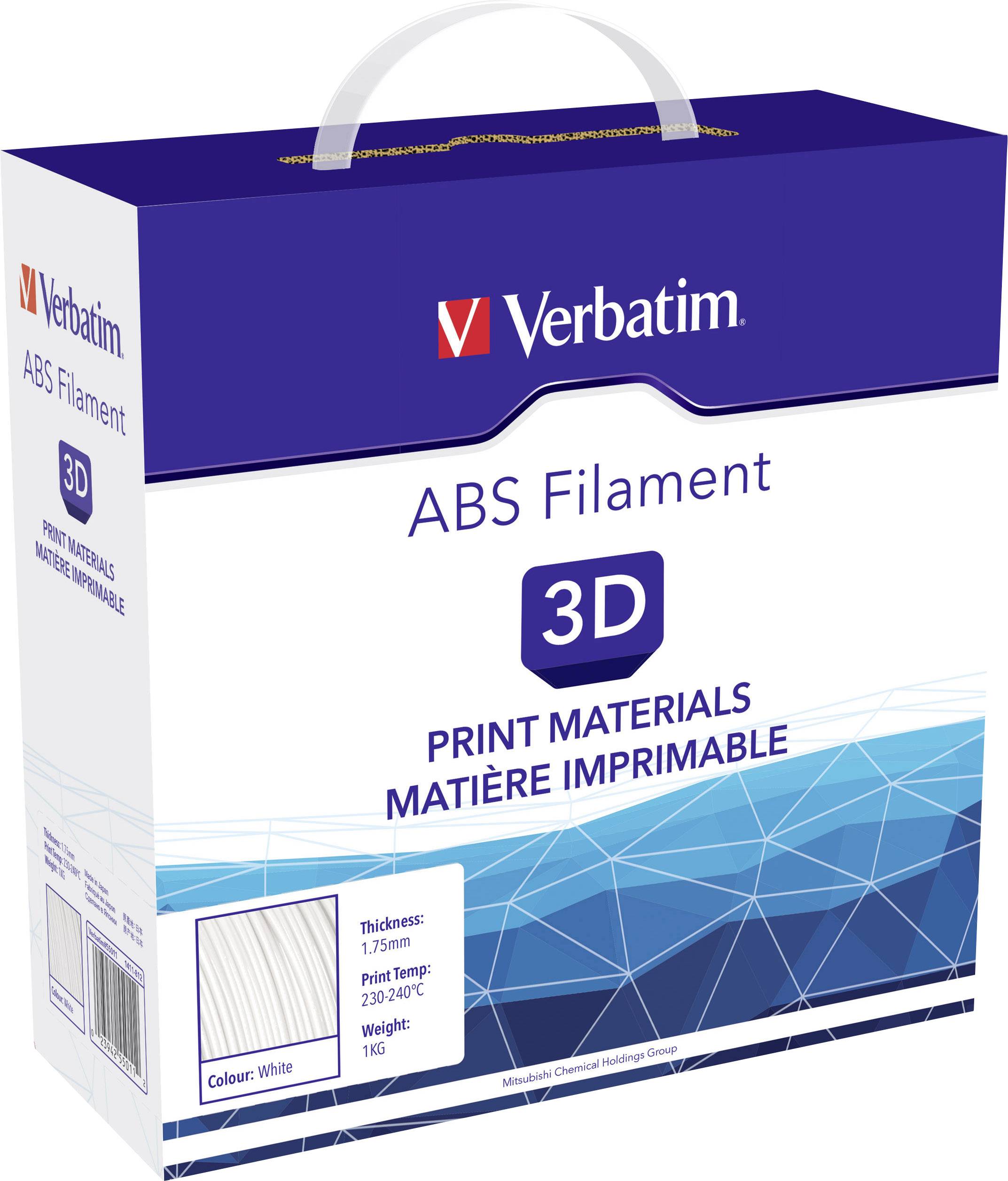 Verbatim 55011 Filament od ABS plastike Filament ABS 1.75 mm 1 kg Weiß 1 St.-3