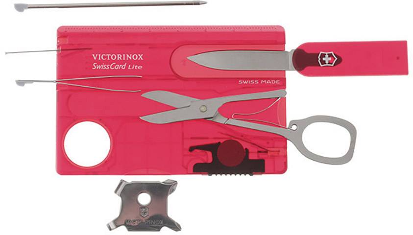 VICTORINOX Taschenwerkzeug-Set Anzahl Funktionen 13 Victorinox SwissCard Lite 0.7300.T Rubin (transp