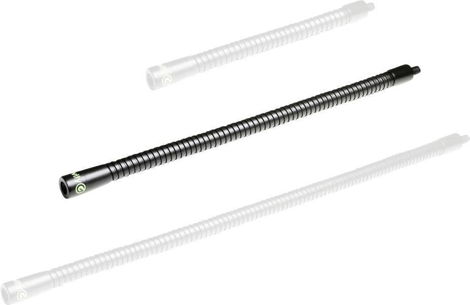 Flexibler, schwarzer Lichtleiterstab mit grünen Markierungen an den Enden, zur optischen Signalübertragung.