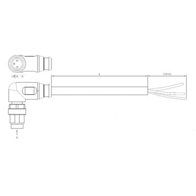 TE Connectivity 1-2273008-3 Sensor-/Aktor-Steckverbinder, konfektioniert M8 Stecker, gewinkelt 5.00 m Polzahl: 3 1 St. 