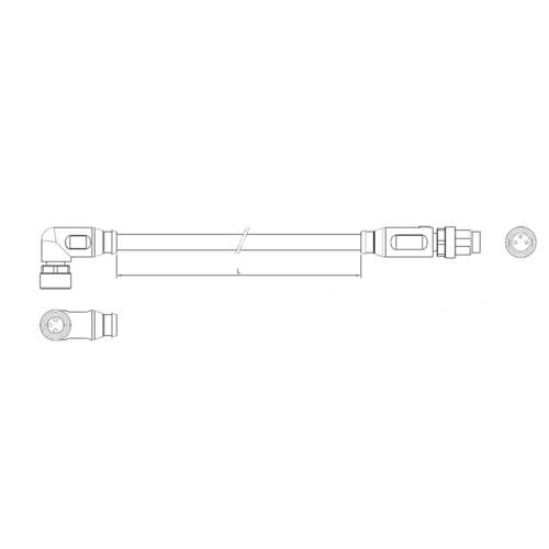TE Connectivity 1-2273126-4 Sensor-/Aktor-Steckverbinder, konfektioniert M12 Stecker, gerade, Buchse, gewinkelt 1.50 m P...