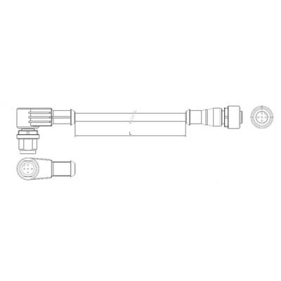 TE Connectivity 2273120-4 Sensor-/Aktor-Steckverbinder, konfektioniert M12 Stecker, gewinkelt, Buchse, gerade 1.50 m Pol