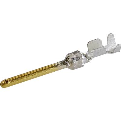Metallsteckverbinder mit goldener Kontaktfläche und silbernen Befestigungslaschen, geeignet für elektrische Verbindungen.