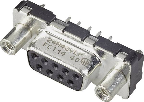 FCI D-SUB D09S24A4GV00LF D-SUB Buchsenleiste 180 ° Polzahl: 9 Print 1 St.