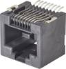 FCI Modular jacks RJ12-Einbaubuchse 73305-111LF Buchse, Einbau horizontal Pole: 6P6C Schwarz 1 St.