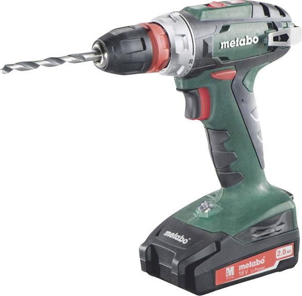 Metabo BS 18 Quick 602217500 Borrskruvdragare batteri 18 V 2 Ah Li-Ion inkl. 2x batterier, inkl. väska