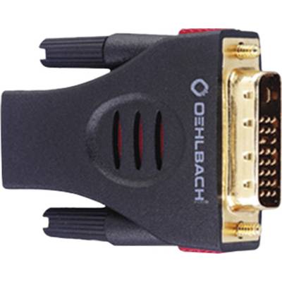 Oehlbach 9070 DVI / HDMI Adapter [1x DVI-Stecker 18+1pol. - 1x HDMI-Buchse] Schwarz vergoldete Steckkontakte 