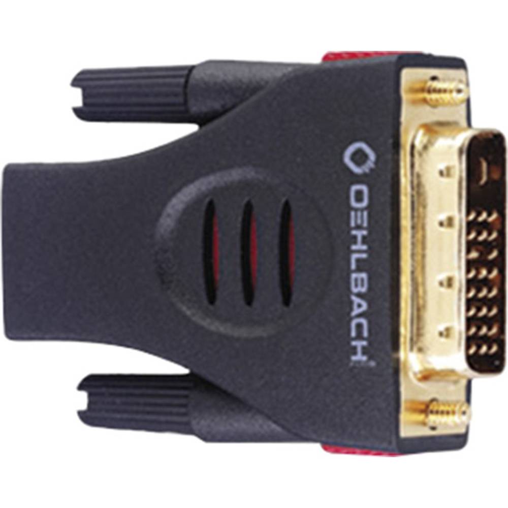 Oehlbach DVI-HDMI Adapter [1x DVI-stekker 18+1-polig <=> 1x HDMI-bus] Zwart