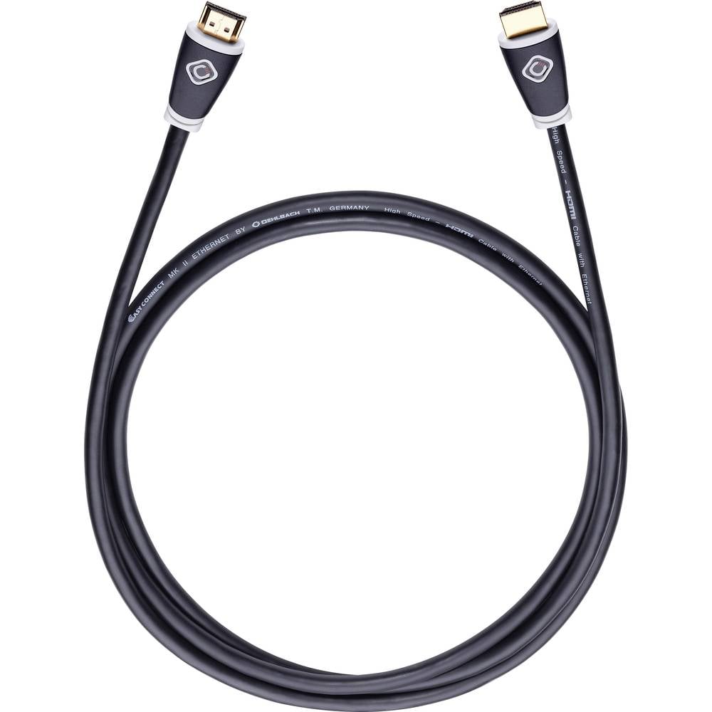 Oehlbach HDMI Aansluitkabel [1x HDMI-stekker <=> 1x HDMI-stekker] 0.75 m Zwart
