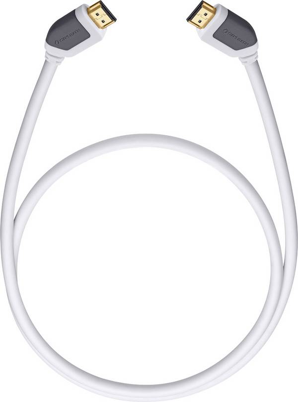 Oehlbach HDMI Anschlusskabel HDMI-A Stecker, HDMI-A Stecker 2.20 m Weiß 92573 HDMI-Kabel