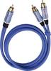 Oehlbach 22702 Cinch Audio Y-Kabel [2x Cinch-Stecker - 1x Cinch-Stecker] 2.00 m Blau vergoldete Steckkontakte
