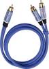 Oehlbach 22705 Cinch Audio Y-Kabel [2x Cinch-Stecker - 1x Cinch-Stecker] 5.00 m Blau vergoldete Steckkontakte