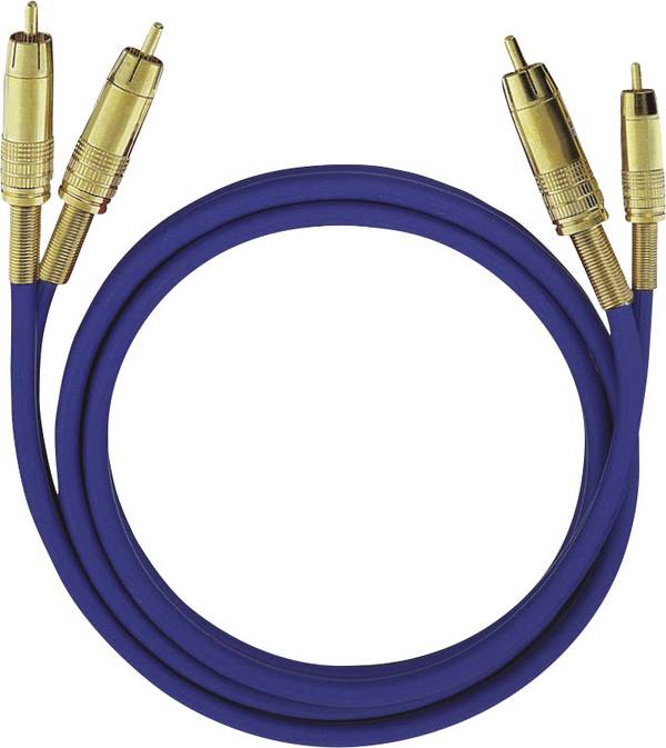 Cinch Audio Anschlusskabel [2x Cinch-Stecker - 2x Cinch-Stecker] 1.00 m Blau vergoldete Steckkontakte Oehlbach NF 1 Master