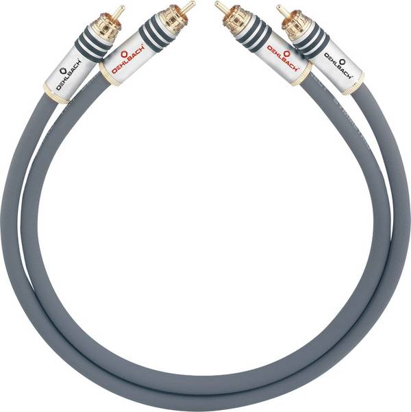 Cinch Audio Anschlusskabel [2x Cinch-Stecker - 2x Cinch-Stecker] 0.50 m Anthrazit vergoldete Steckkontakte Oehlbach NF 14 MASTER
