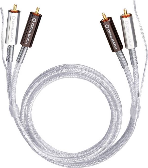 Cinch Audio Anschlusskabel [2x Cinch-Stecker - 2x Cinch-Stecker] 0.50 m Transparent vergoldete Steckkontakte Oehlbach Silver Express Plus